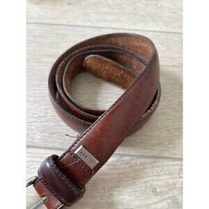 Vintage Y2K Guess 90s Festival Retro Calfskin Italian Leather Belt 36 adjustable